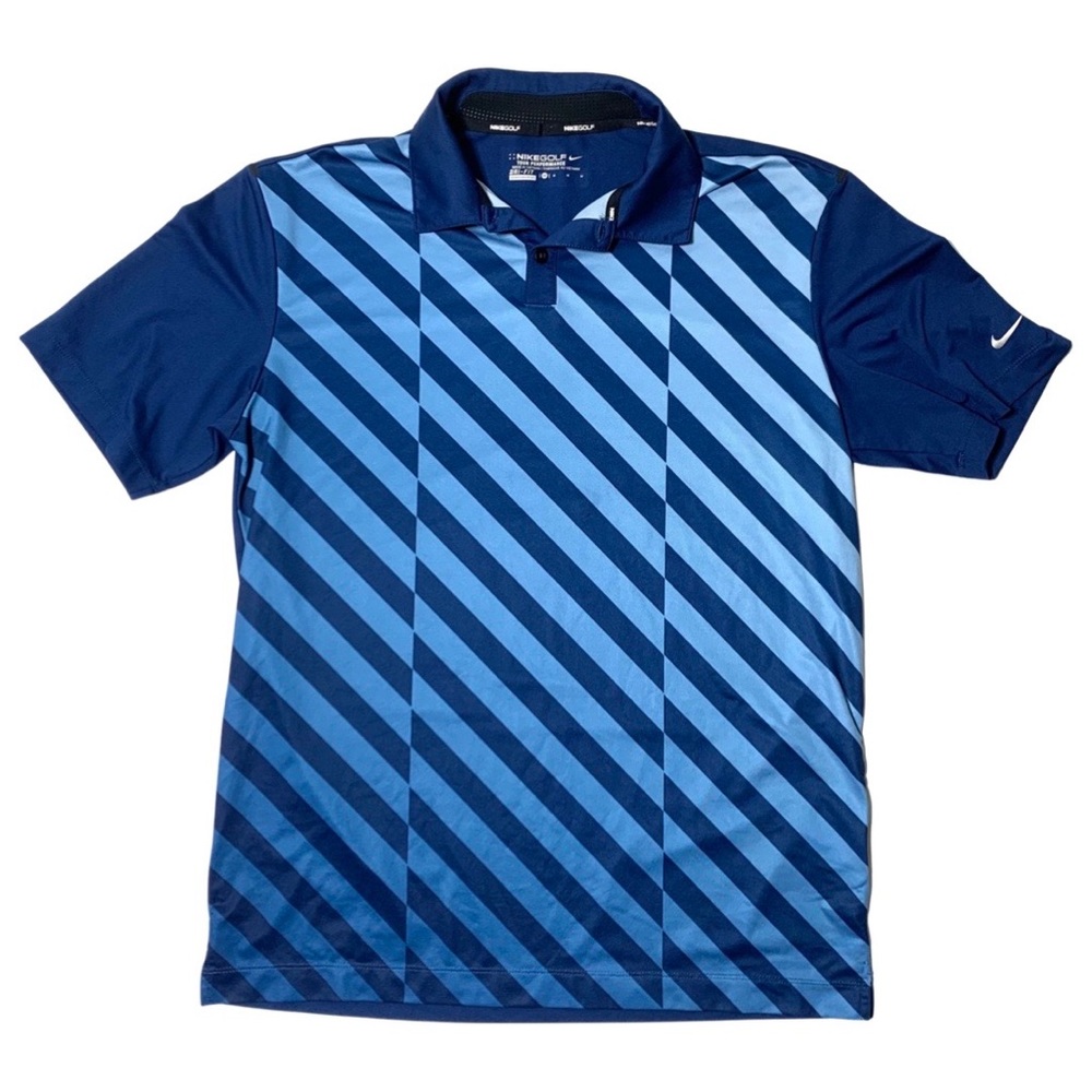 Nike Golf Tour Performance Blue Polo Shirt Mens M Golfing  Athletic